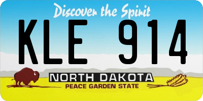 ND license plate KLE914