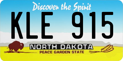 ND license plate KLE915