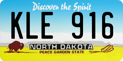 ND license plate KLE916