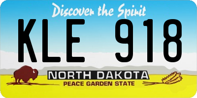 ND license plate KLE918