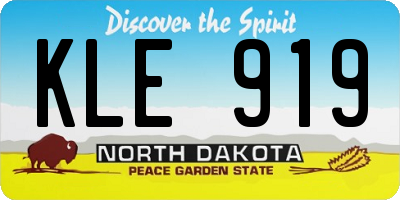 ND license plate KLE919