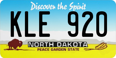 ND license plate KLE920