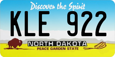 ND license plate KLE922