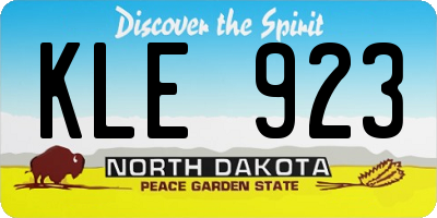 ND license plate KLE923