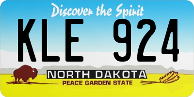 ND license plate KLE924