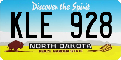 ND license plate KLE928