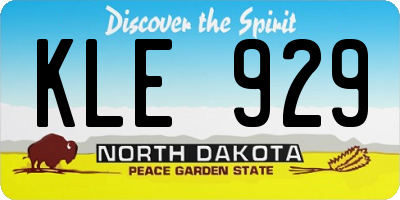 ND license plate KLE929