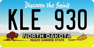 ND license plate KLE930