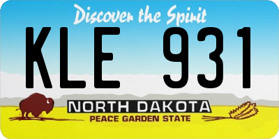 ND license plate KLE931