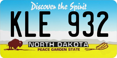 ND license plate KLE932