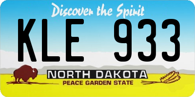 ND license plate KLE933