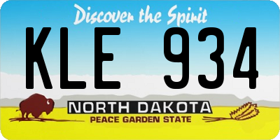 ND license plate KLE934
