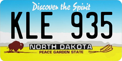 ND license plate KLE935