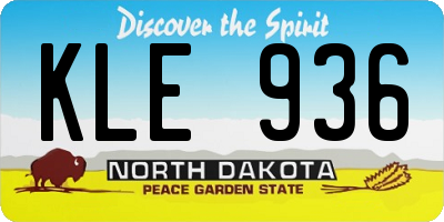 ND license plate KLE936