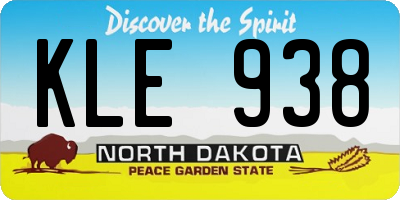 ND license plate KLE938