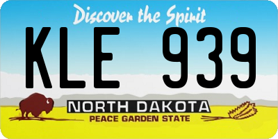 ND license plate KLE939