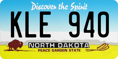 ND license plate KLE940