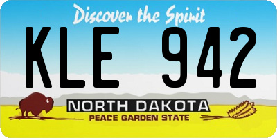 ND license plate KLE942