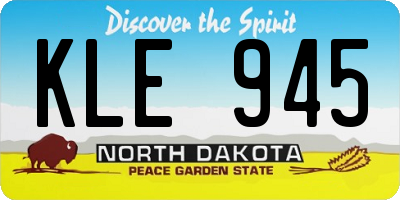ND license plate KLE945