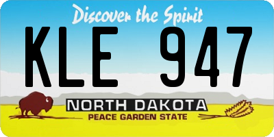 ND license plate KLE947