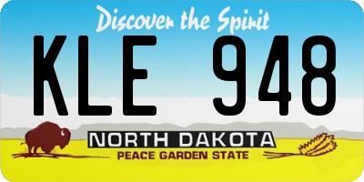 ND license plate KLE948
