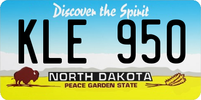 ND license plate KLE950