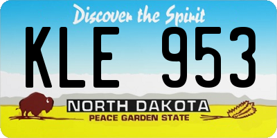 ND license plate KLE953