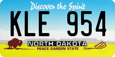 ND license plate KLE954