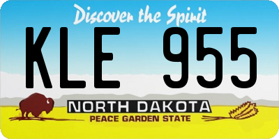 ND license plate KLE955