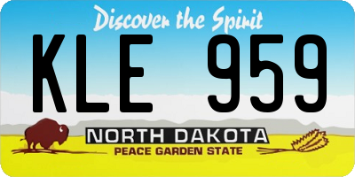 ND license plate KLE959
