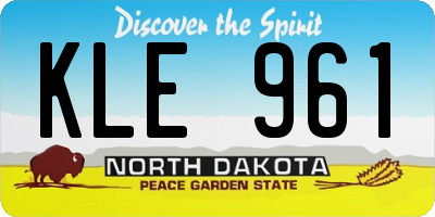 ND license plate KLE961
