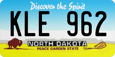ND license plate KLE962