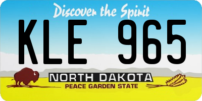 ND license plate KLE965