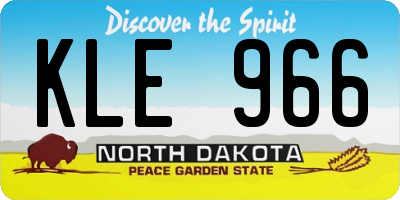 ND license plate KLE966