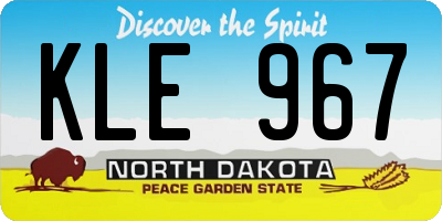 ND license plate KLE967