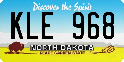 ND license plate KLE968