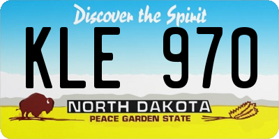 ND license plate KLE970