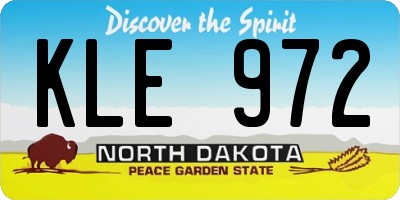 ND license plate KLE972