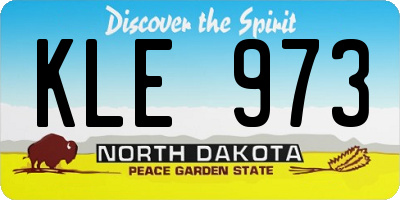 ND license plate KLE973