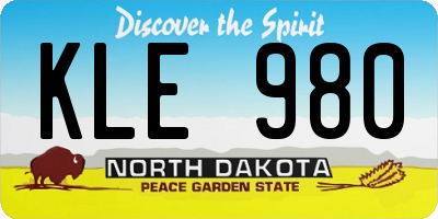 ND license plate KLE980