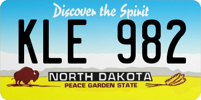 ND license plate KLE982