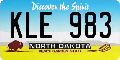 ND license plate KLE983