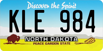 ND license plate KLE984