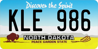 ND license plate KLE986