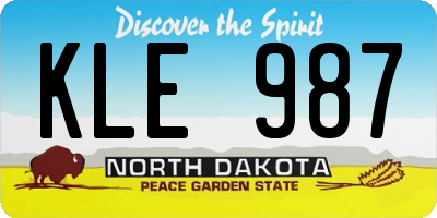 ND license plate KLE987