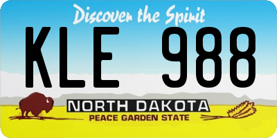 ND license plate KLE988