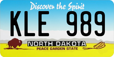 ND license plate KLE989