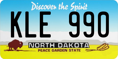ND license plate KLE990