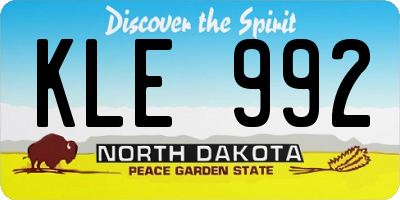ND license plate KLE992
