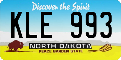 ND license plate KLE993